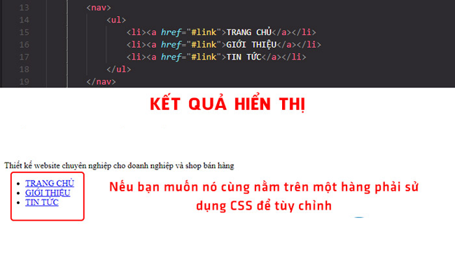 Source code tạo menu giao diện web bán hàng