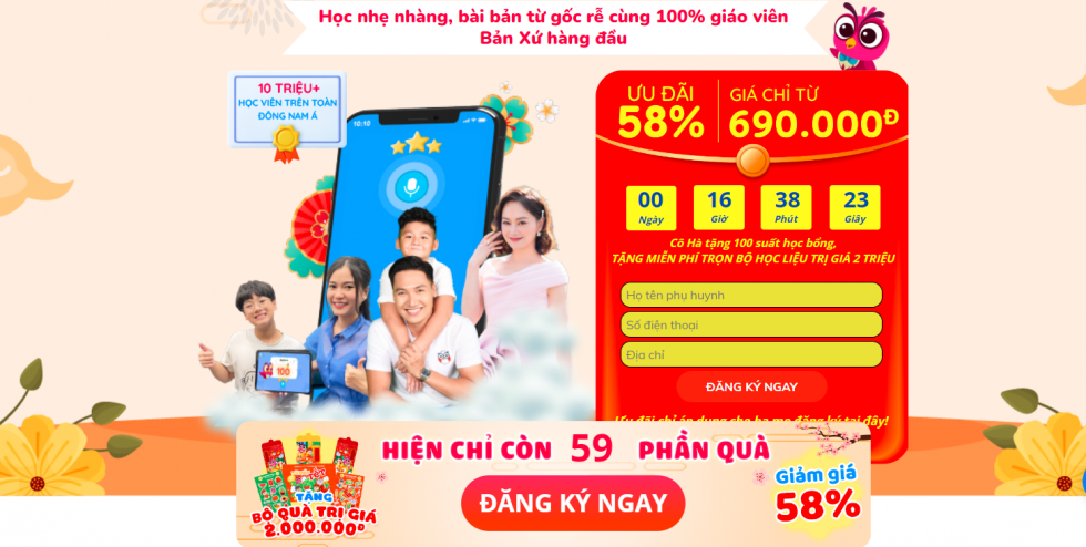 Landing page thu thập thông tin khách hàng