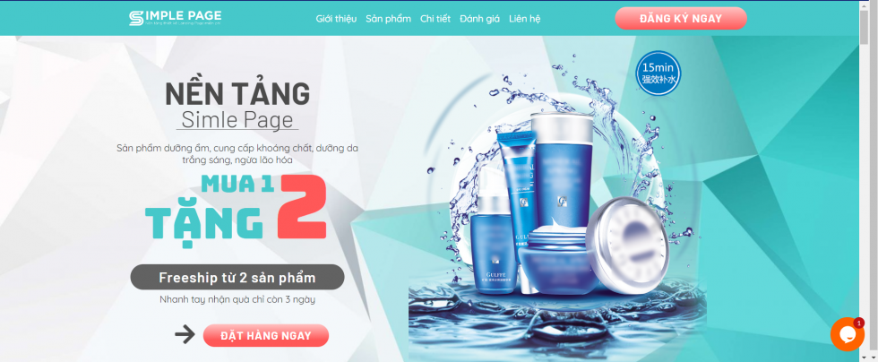 Mẫu landing page mỹ phẩm đẹp 1