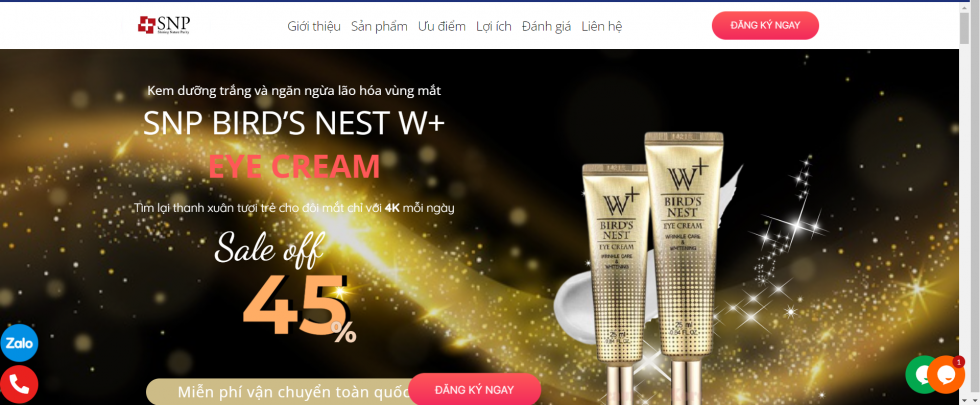 Mẫu landing page mỹ phẩm đẹp 2