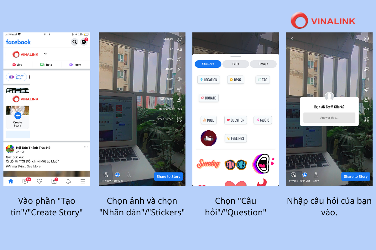 Cách trả lời câu hỏi trên story facebook