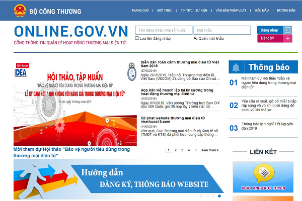 Website nào cần phải đăng ký với Bộ Công Thương